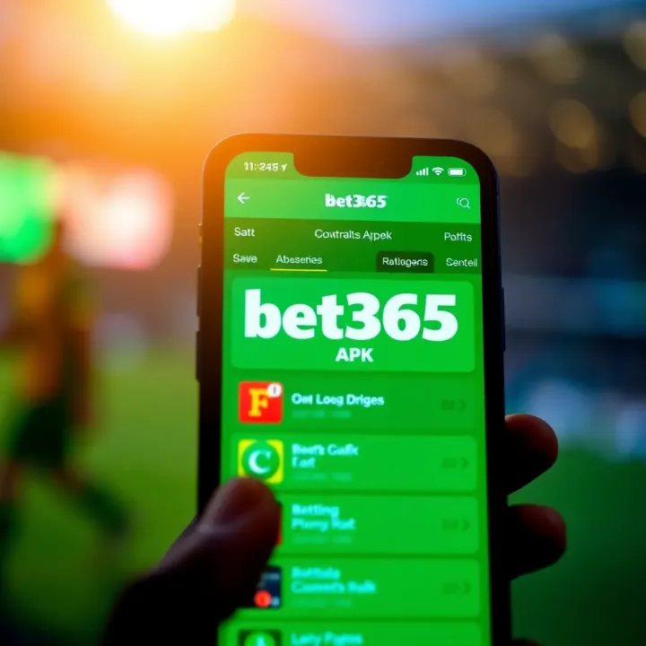 Mobile phone displaying bet365 app interface with betting options