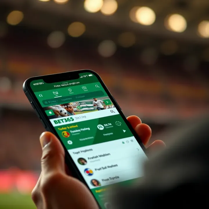 Smartphone showing Bet365 betting interface with football match options and tips