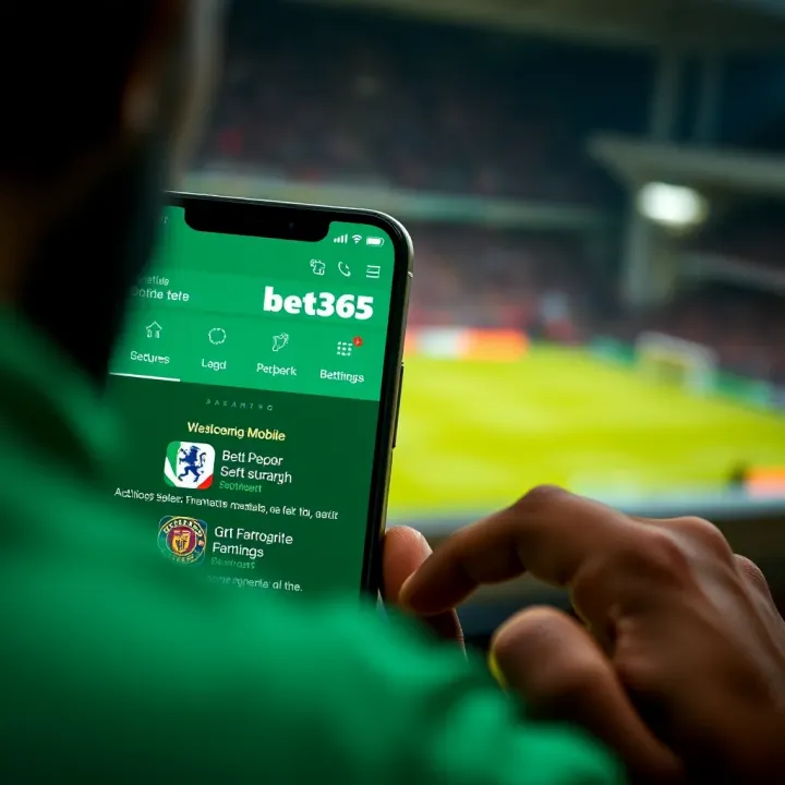 User interface of Bet365 mobile app displaying sports betting options