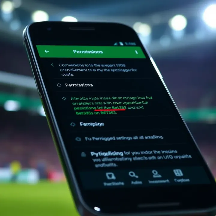Screenshot of Android system settings highlighting permissions required for Bet365 app installation