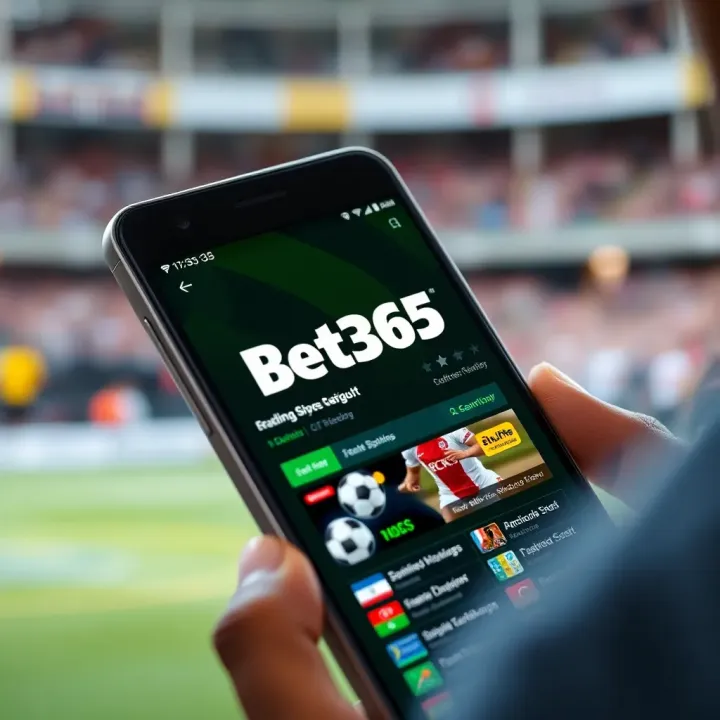 Android smartphone displaying the Bet365 app interface showing live sports betting options
