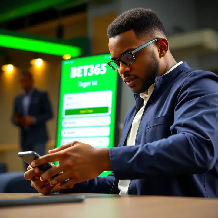 User registering an account on Bet365 platform using a mobile device in Nigeria