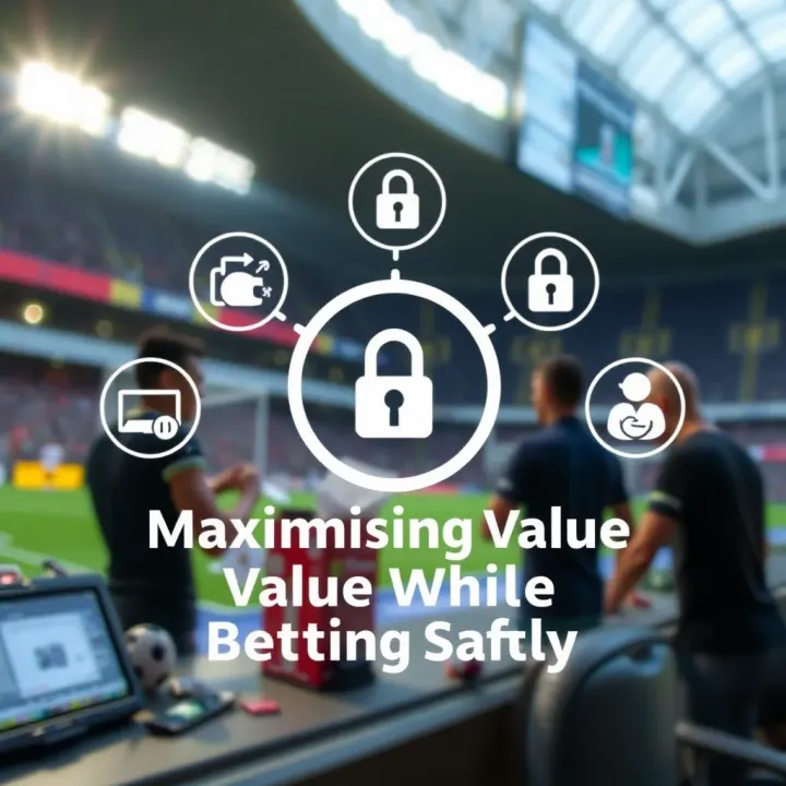 Conceptual graphic showing safe betting practices with icons representing secure transactions and responsible gambling