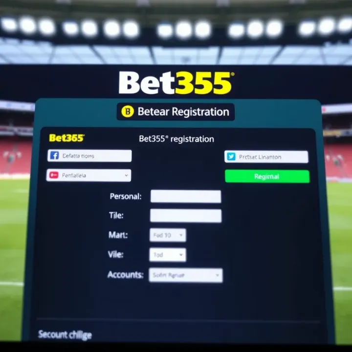 Screenshot showing Bet365 online registration interface with fields for personal details and account creation
