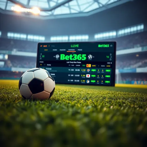 Soccer ball on a digital betting platform interface showing live match odds