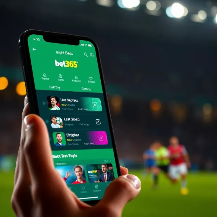 Mobile device displaying Bet365 app interface with live sports betting options